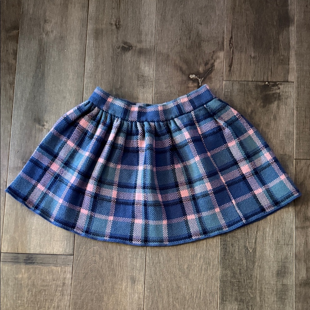 Girls Plaid Skirt in Blue and Pink